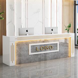 收银台采耳美容院养生公司茶楼馆柜台餐厅接待公司前台带灯吧台桌