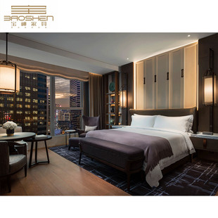 热销酒店客房家具定货宴客厅床客房桌椅组合家具五星酒店床全套家