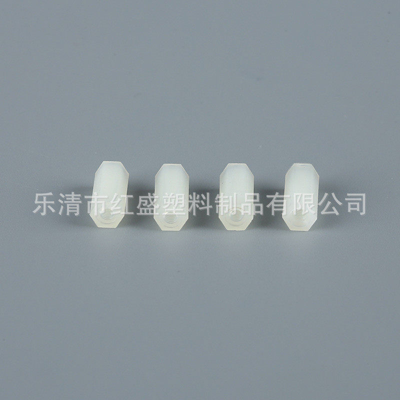 尼龙隔离柱白色支撑六角柱塑胶螺杆柱塑料塑料隔离直通支柱