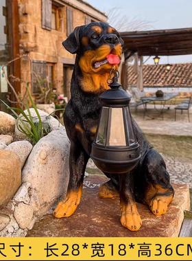太阳能户外庭院仿真动物灯摆件可爱小狗花园别墅室外布置草坪装饰