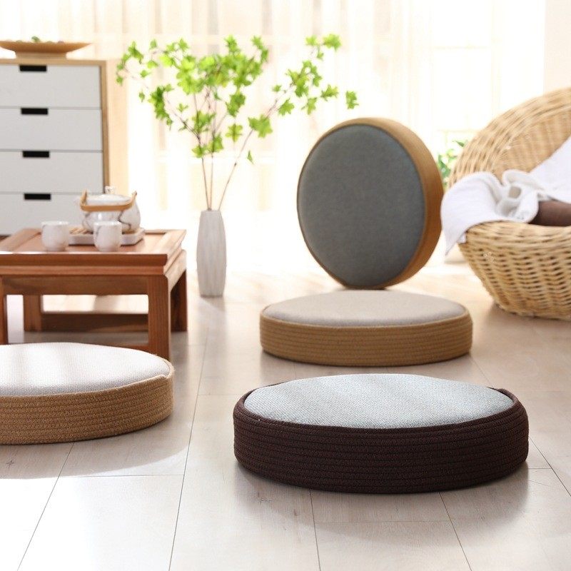 日式坐垫布艺加厚圆形榻榻米垫窗垫亚麻地上坐垫蒲团打坐禅修垫,畜牧/养殖物资,特种养殖设备,淘宝优惠券,粉丝福利购,淘宝优惠卷