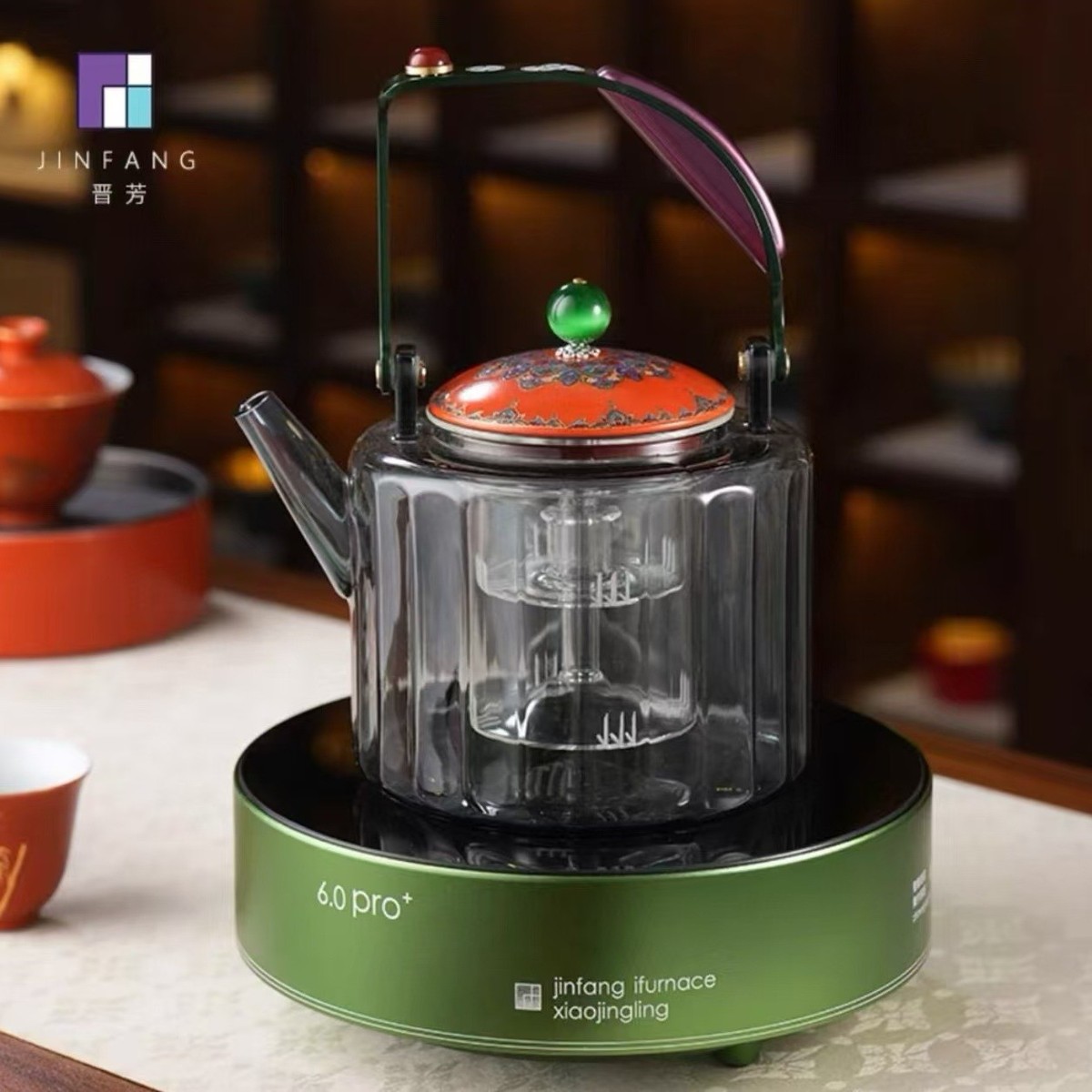 新品晋芳电陶炉煮茶炉家用智能烧水炉静音电热炉银壶玻璃煮茶壶