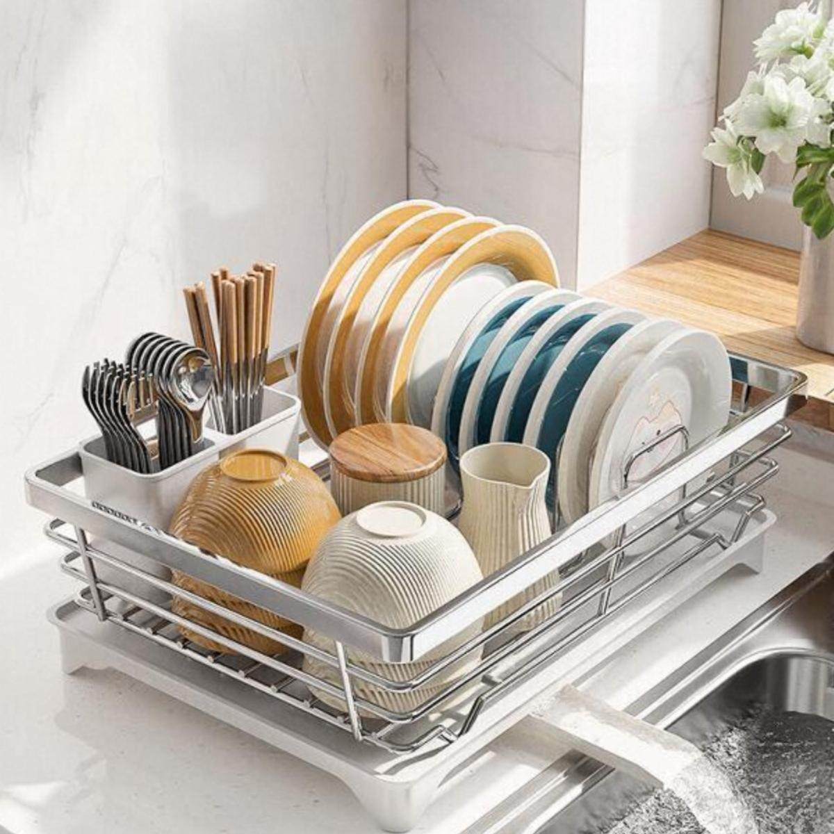 不锈钢加厚碗碟沥水架厨房置物架用台面放盘子餐具收纳盒洗菜篮,厨房/烹饪用具,碗架,淘宝优惠券,粉丝福利购,淘宝优惠卷
