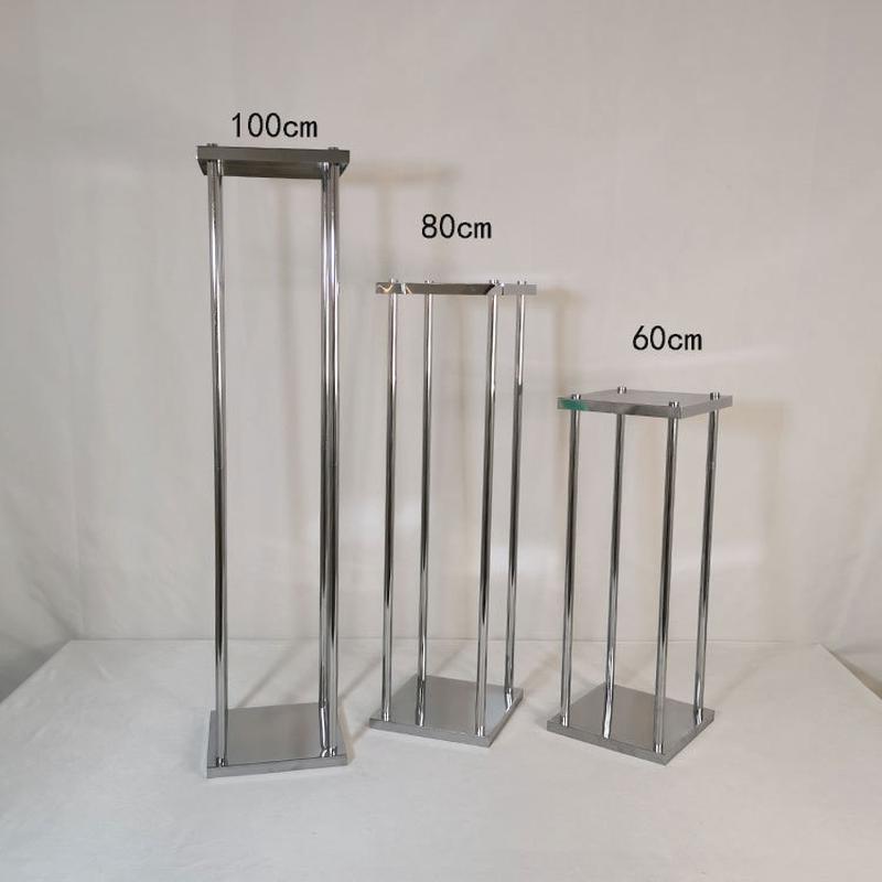 新款婚庆铁艺方框花架装饰电镀婚庆道具几何路引摆放节庆用品