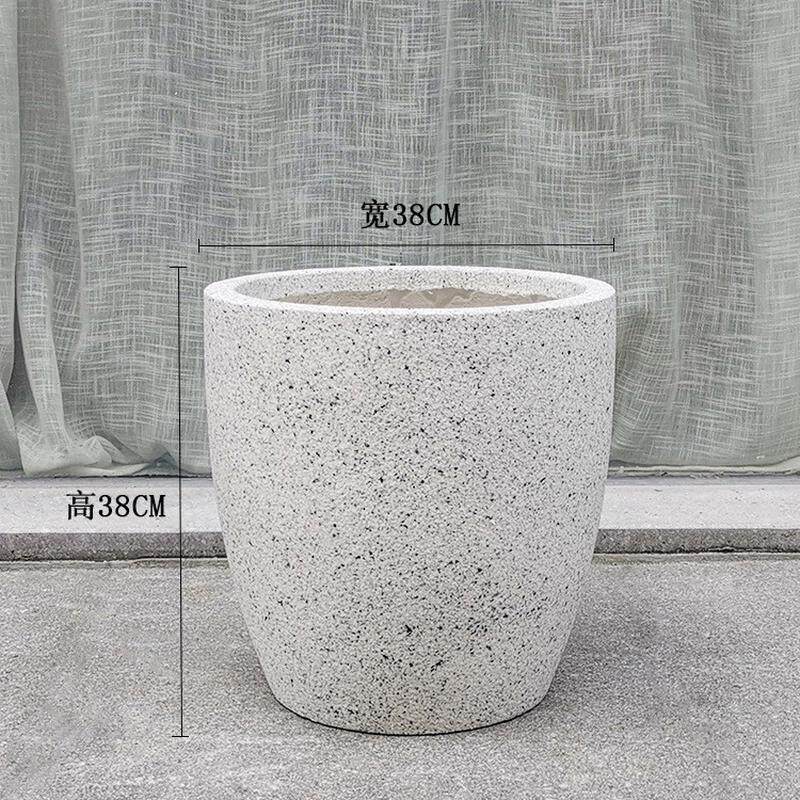 批发北欧砂岩景观落地大花瓶家居客厅商场园艺玻璃钢花艺装饰摆件