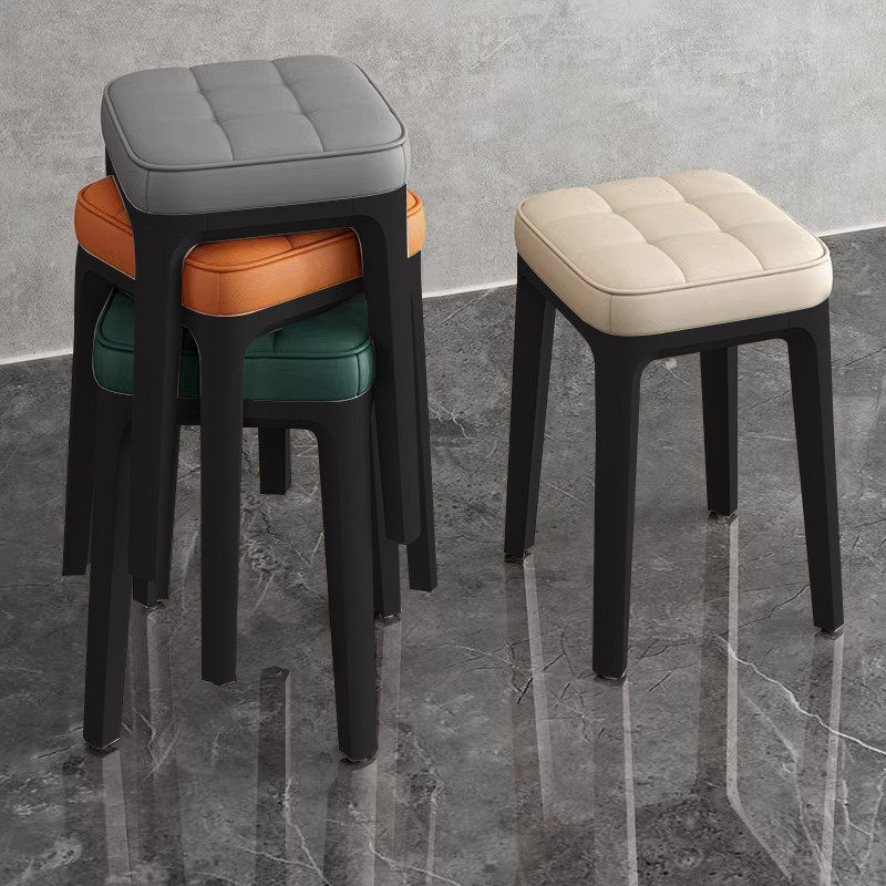 餐椅家用加厚餐桌椅子软包餐凳可叠放塑料凳子结实耐用备用高板凳