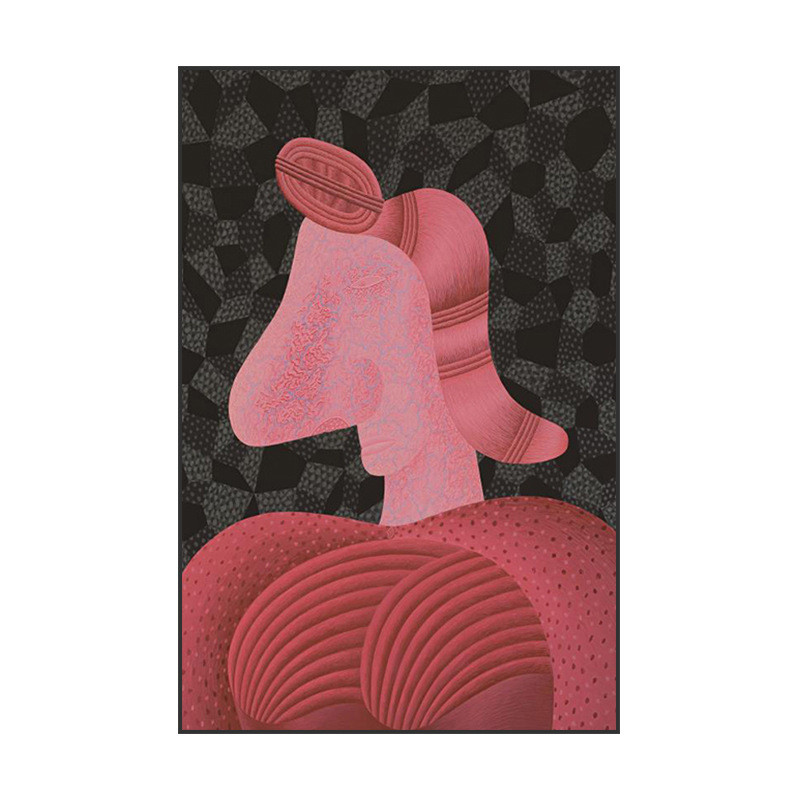 背景墙壁画复古酒店客厅玄关装饰画抽象人物现代古典美式竖版挂画图片