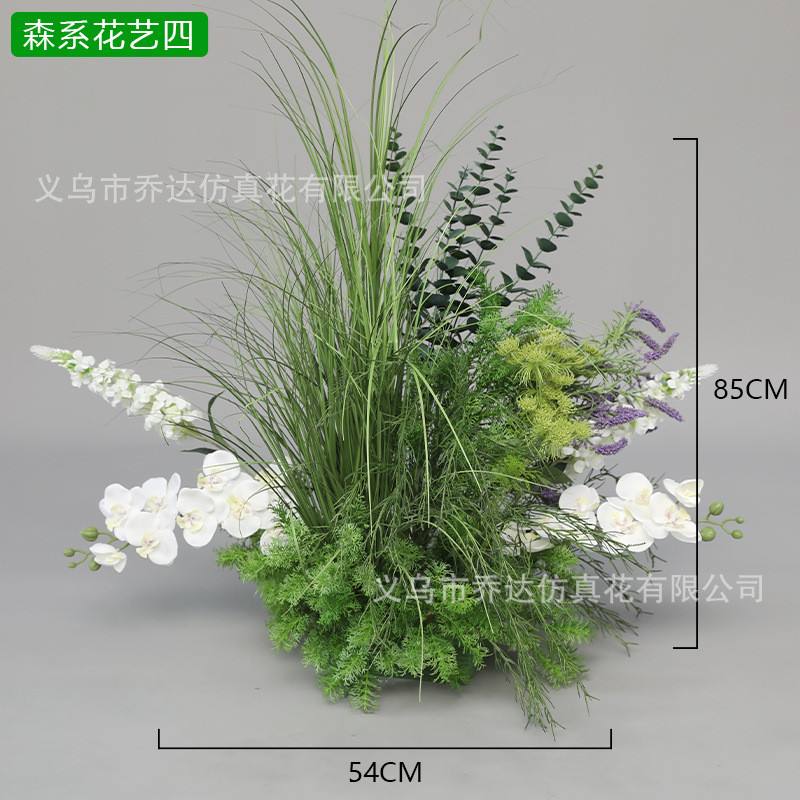 果绿色地排森系花婚庆仿真花婚礼布置假花商场美陈橱窗花艺绿植