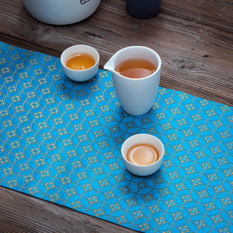 西阵织禅意茶席织锦复古风桌旗黑金新中式干泡茶台布艺招财茶盘垫,居家布艺,桌旗,淘宝优惠券,粉丝福利购,淘宝优惠卷