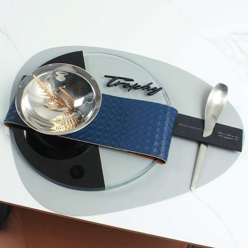 热销22n-8偏口软装配黑白水晶欧式法式美式轻奢样板间餐具套装碗