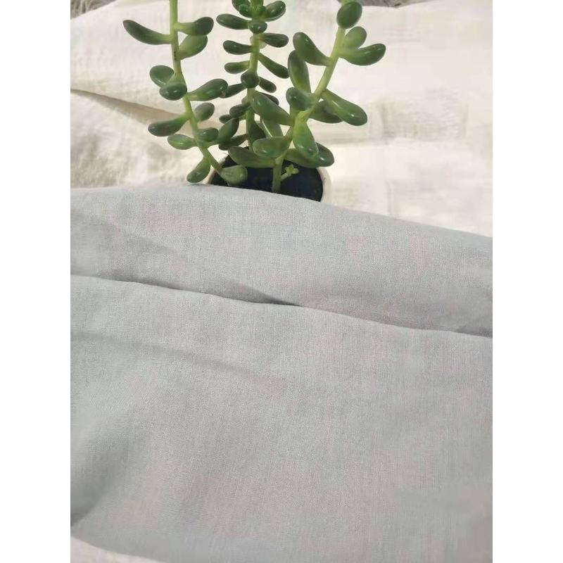 纯亚麻特宽幅色织布纯亚麻295cm宽幅灰绿色纯亚麻砂洗宽幅亚麻