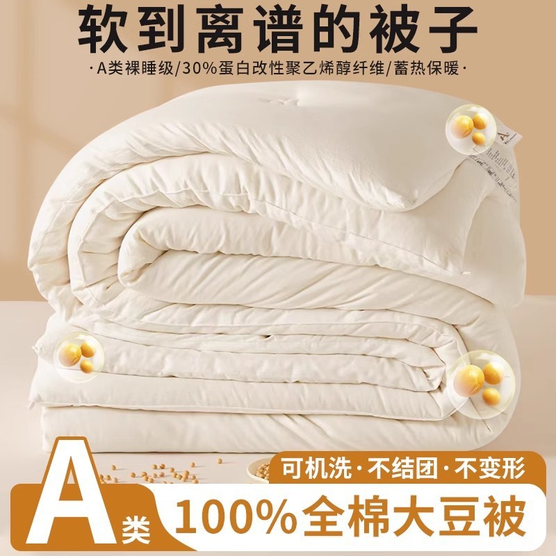 全棉加厚被母婴级被子冬被大豆单双人春秋被子母被四季棉被芯