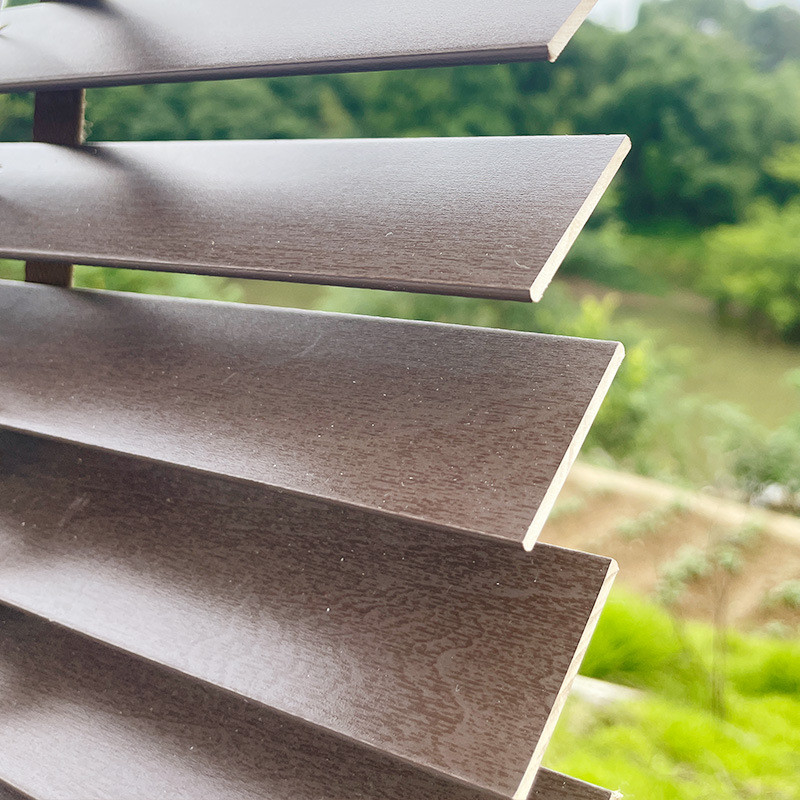 实木书房5cm宽叶片椴木材质四合一拉珠客厅餐厅百叶帘