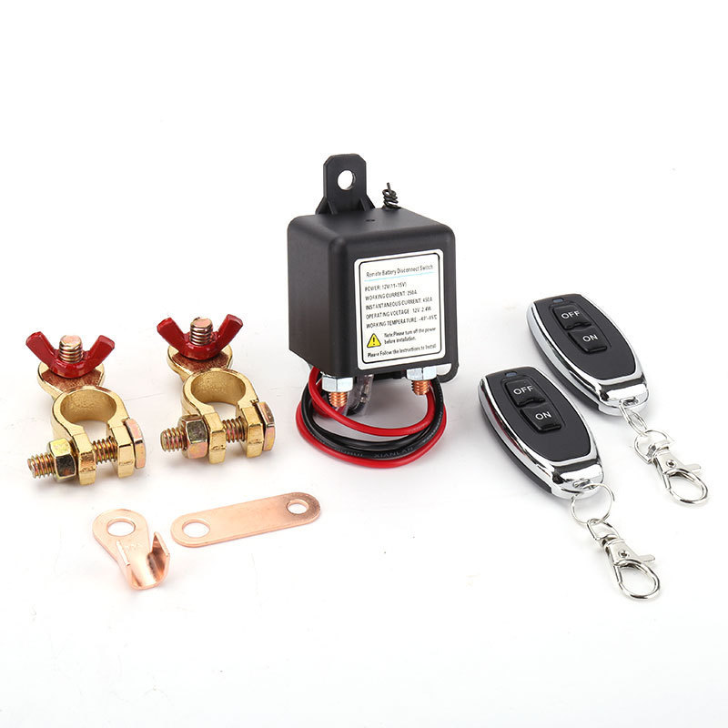 250A12V24V汽车电瓶防漏电跑电继电器车用遥控断电开关