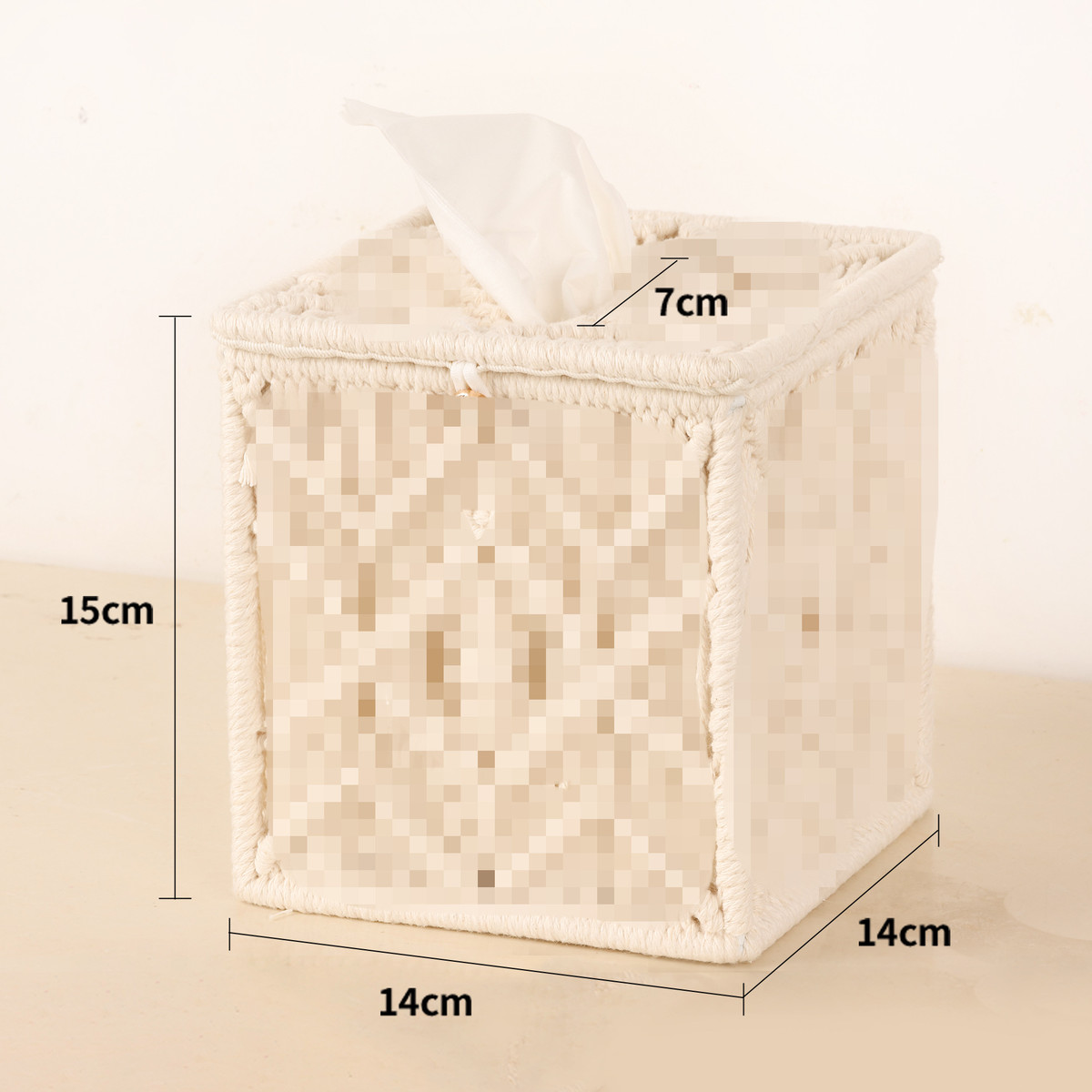 创意棉绳抽纸盒棉绳手纸盒北欧风手工编织编织收纳盒