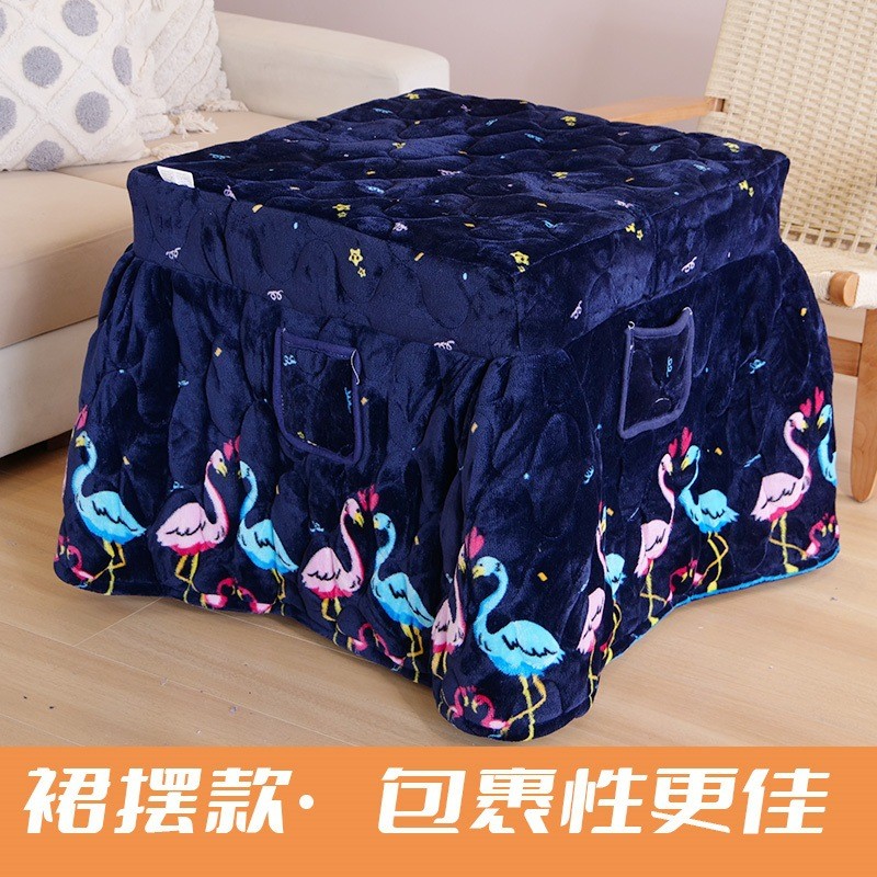 烤火桌子罩套正方形电暖炉桌盖布冬季加绒加厚取暖防水防油桌棉被