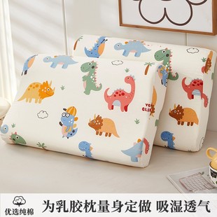 夏季 全棉乳胶枕套记忆枕头套装 一对家用单个30×50儿童40纯棉60cm