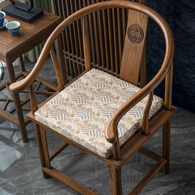 2025年新快皮革中式椅子坐垫加厚茶桌椅垫新中式海绵实木坐垫防滑