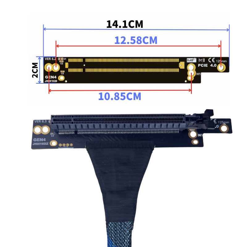 Слот для SIM-карты 热销pcie 4.0 x16显卡延长线gpu ai转接线 服务器外置内置左右出