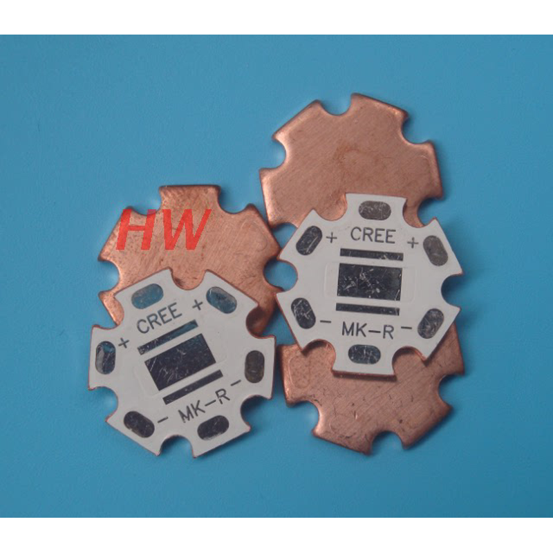 CREE科锐尺寸7070灯珠XHP70/MKR大功率LED专用六角热电紫铜基板
