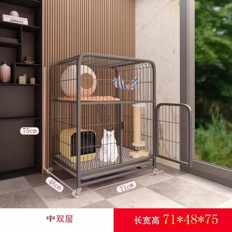 猫笼家用室内笼子一体式超大自由空间双层猫别墅不占地猫咪猫厕所
