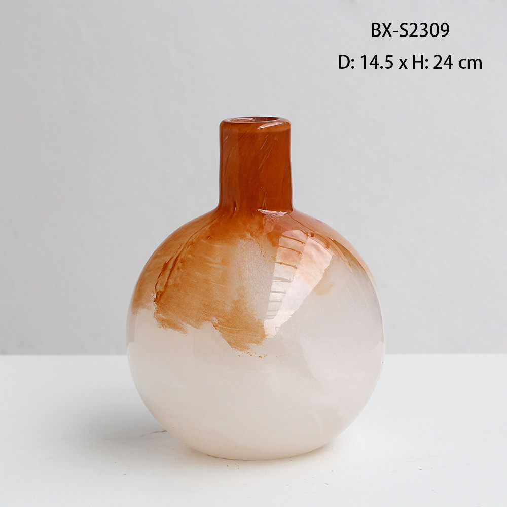 怡露工艺插花大肚子玻璃花瓶桌面小口家居软装客厅摆件新品批发