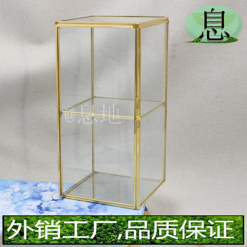 双层包邮工厂金色铜条几何微景观多肉玻璃花房几何玻璃批发零售