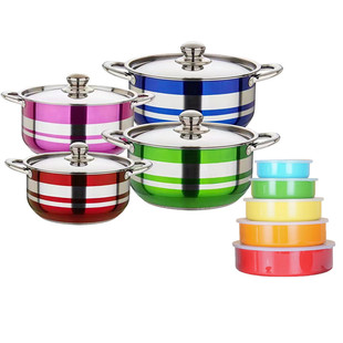爆锅家用铝锅7件套品pots酒店炊具14件套铝锅套装砂光铝汤锅