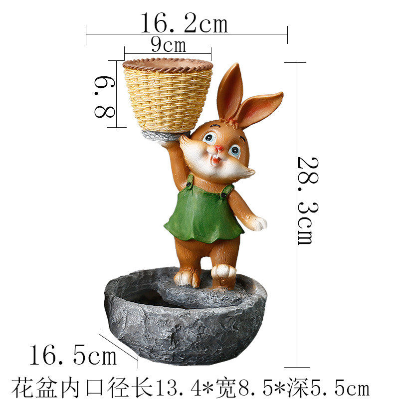 树脂卡通动物兔多肉绿植创意个性轻奢幼儿园花盆室内简约时尚摆件,鲜花速递/花卉仿真/绿植园艺,花盆,淘宝优惠券,粉丝福利购,淘宝优惠卷
