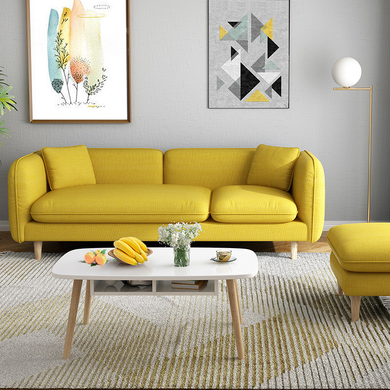 简约北欧布艺沙发组合轻奢双人三人位公寓沙发客厅小户型家具厂家