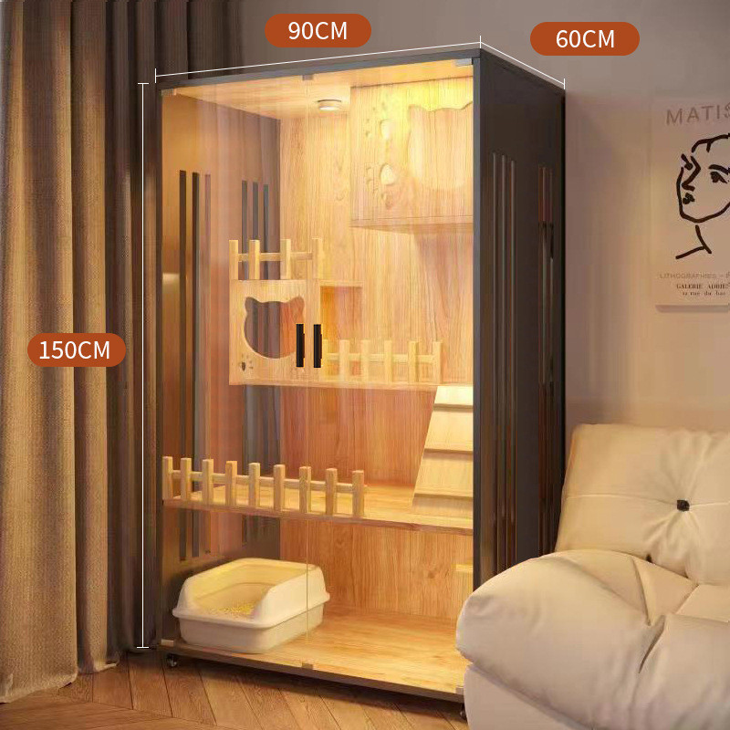 木质猫别墅猫笼猫柜子超大猫笼子猫窝二三层宠物猫咪柜房子猫舍柜