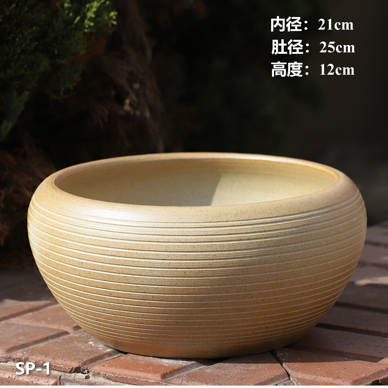 水培花盆大号高款碗莲睡莲水仙铜钱草水培植物素烧粗陶无孔陶瓷盆