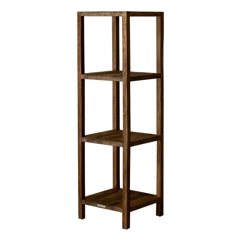 弄居复古简约单个落地花架阳台置物架花几实木书柜书架沙发边柜