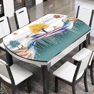 圆形加厚免洗透明防水防油桌布桌垫餐桌盖布防烫椭圆形不防尘