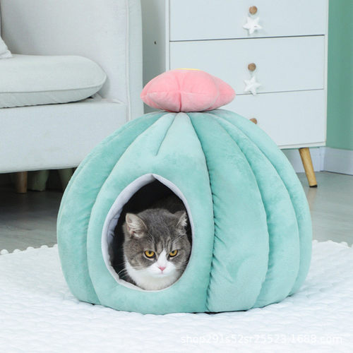 秋冬仙人球宠物窝猫窝中小型狗保暖半封闭狗窝四季通用宠物睡床