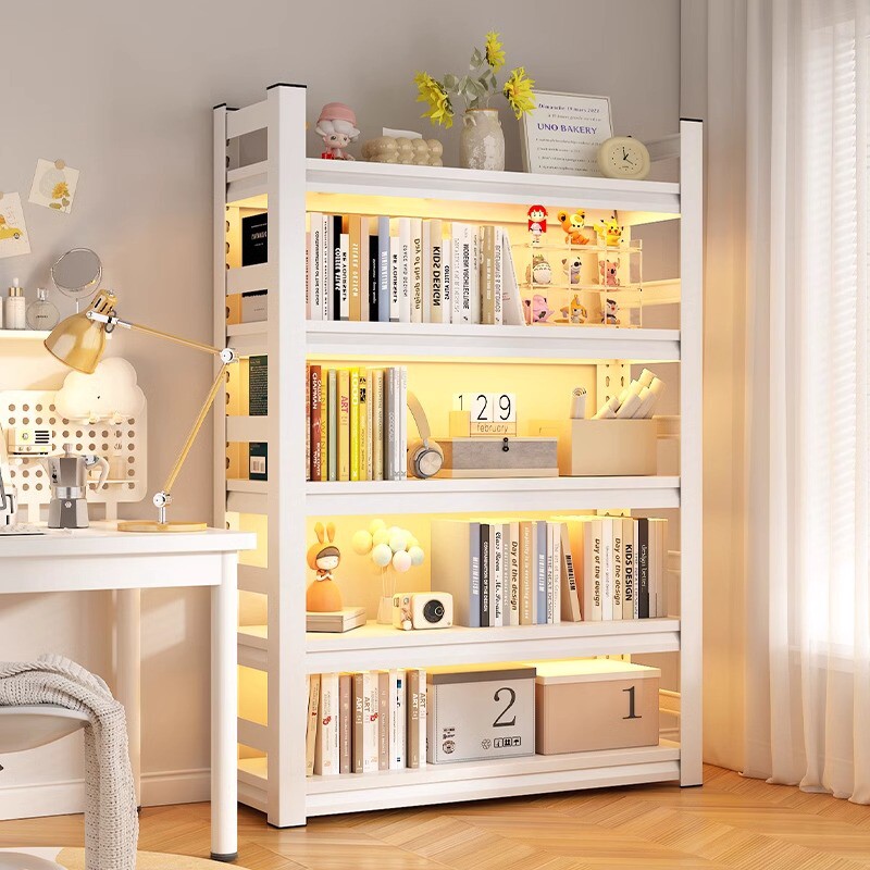 钢制置物架落地儿童家用书架多层书柜货架收纳储物架角钢简易架子