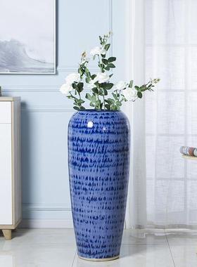 景德镇陶瓷花瓶 摆件落地大花瓶批发 复古创意大号工艺品三件套