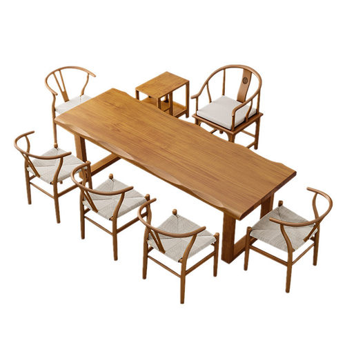 新中式茶桌椅组合家用原木实木茶桌简约茶台大板禅意茶几泡茶桌子