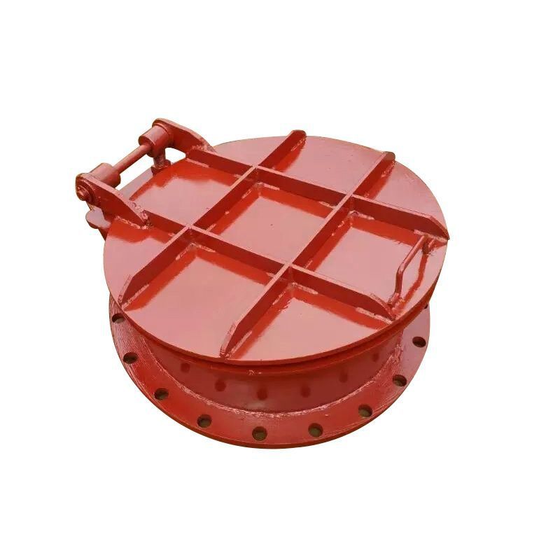 铸铁拍门厂家污水处理侧防管道圆形拍门开式倒灌铸铁圆拍门批发