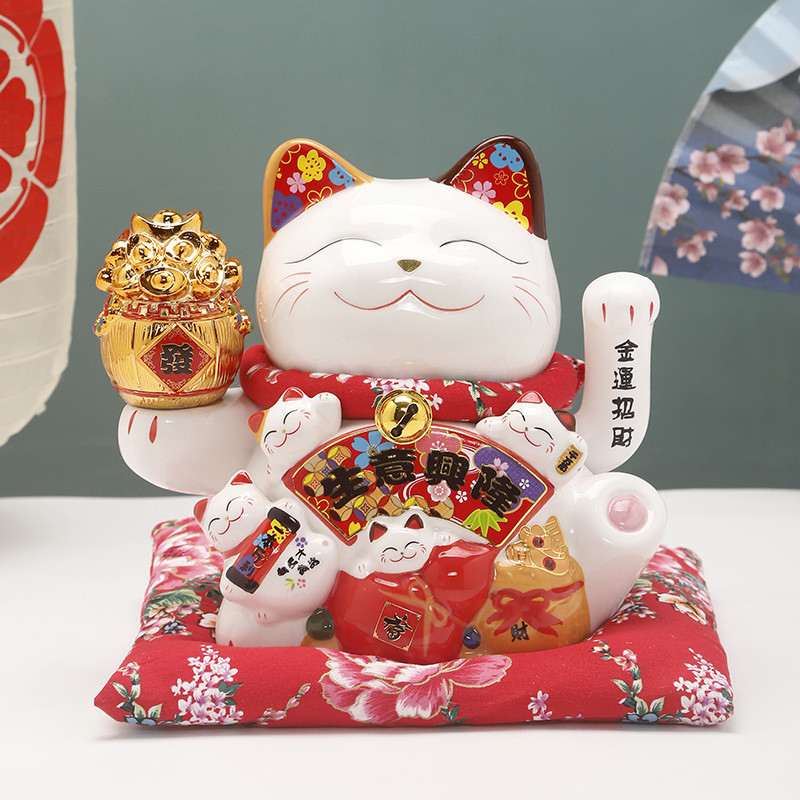 摇手招财猫摆件开业小号店铺收银台前台家居客厅装饰乔迁新居礼品
