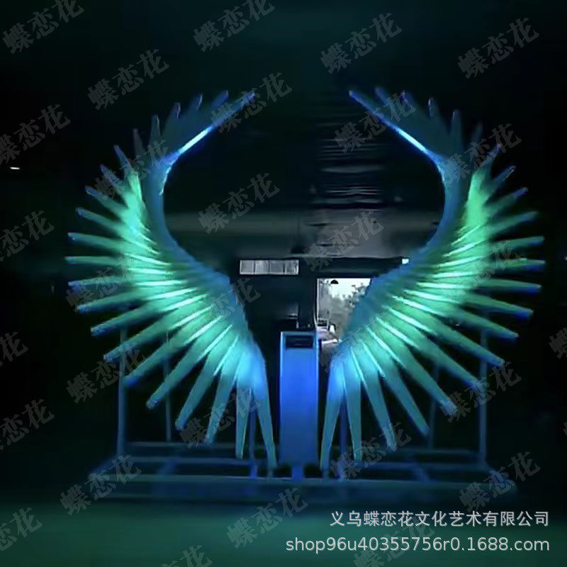 led发光翅膀天使之翼网红打卡拍照舞台商场活动摆件日暖场互动节