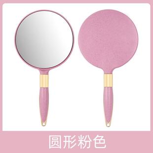 欧式便携随身手柄化妆镜手拿手持美容院美容镜子复古纹绣用品新款