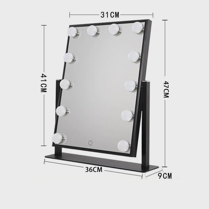 方形台式led化妆镜充电智能镜梳妆镜家用补光镜美妆镜卧室