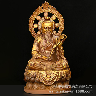 热销三清道祖铜像纯铜元始灵宝道德天尊上清玉摆件太清太上老君人