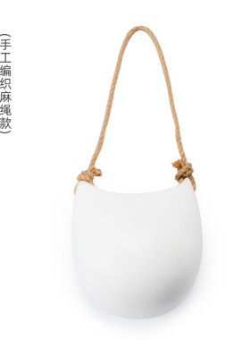 陶瓷壁挂花器餐厅墙面装饰免打孔挂式花盆墙上垂吊绿植水培花瓶