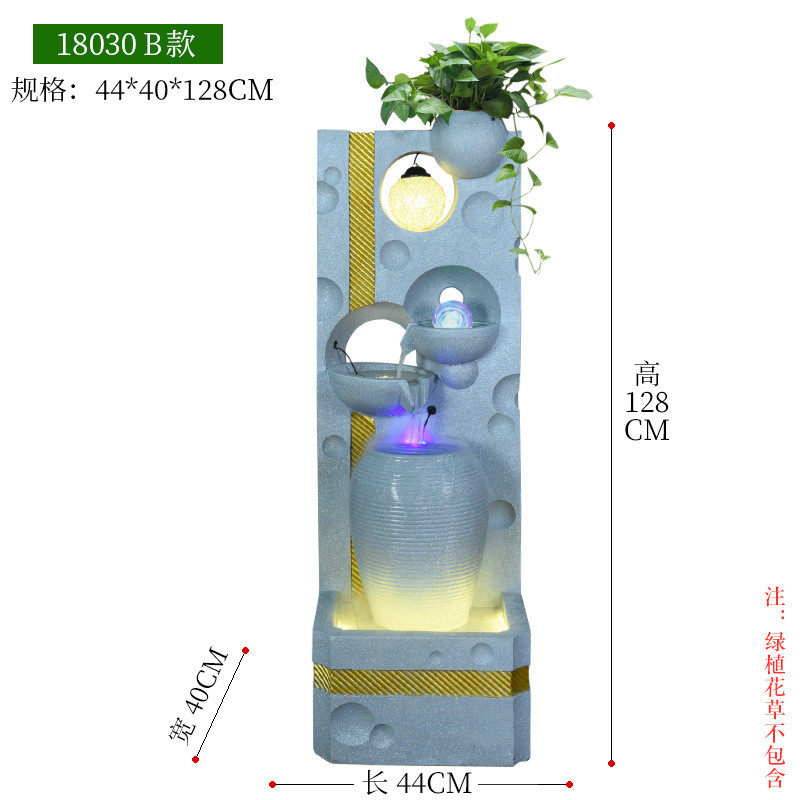 欧式客厅流水摆件家居招财会所现代简约落地加湿器喷泉水景装饰品