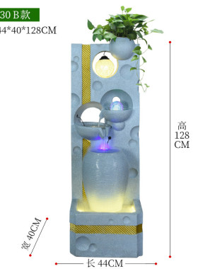 家居客厅流水摆件欧式招财会所现代简约喷泉加湿器落地水景装饰品