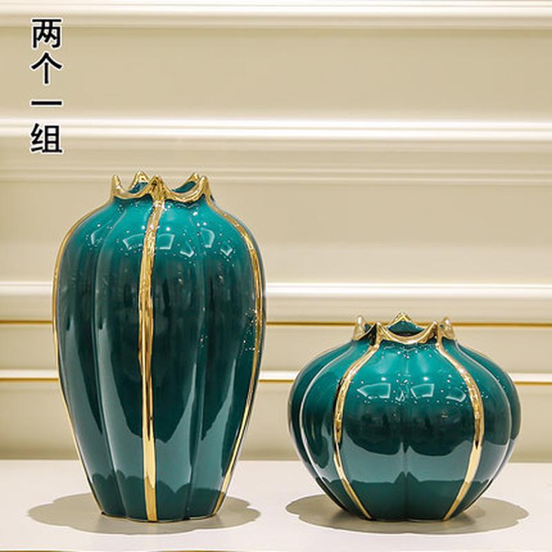 现代轻奢陶瓷花瓶摆件样板房售楼处插花客厅餐桌电视柜家居软装饰