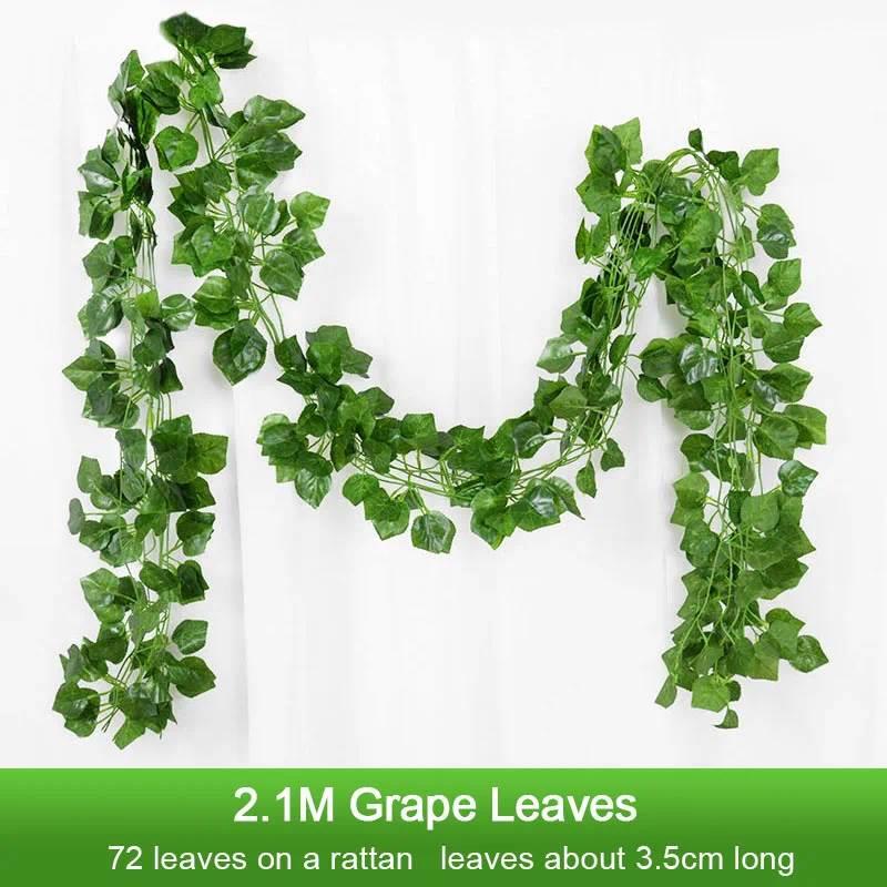 2.1M Artificial Plant Green Ivy Leaf Garland Silk Wall Hangi