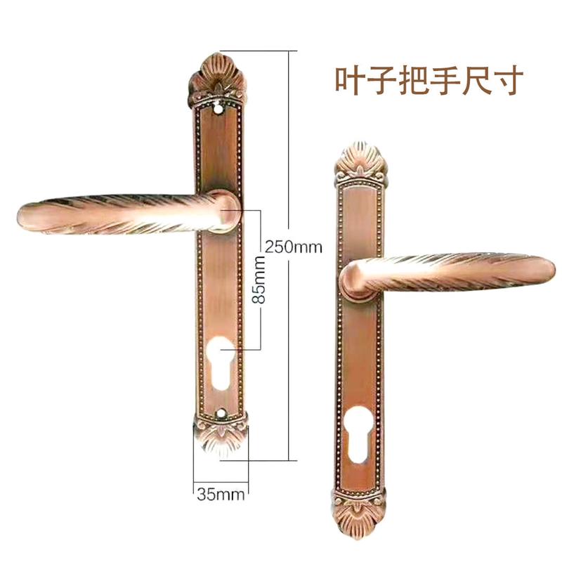 佳固t01复古铁艺铝艺别墅大门防盗装饰门锁庭院叶子造型厂家直供